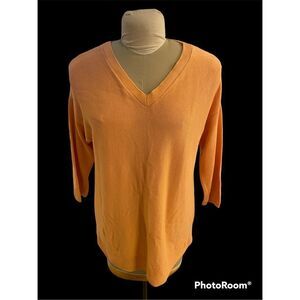 Talbots V-Neck Cotton Blend Sweater.  Size XL.